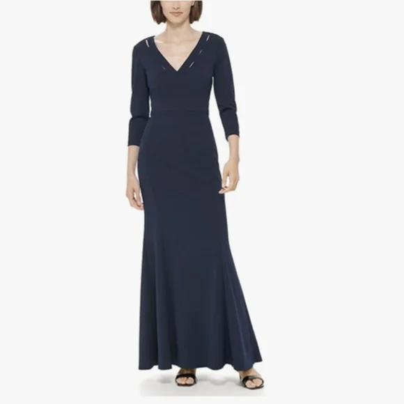 Calvin Klein | Dresses | Calvin Klein Gown W Neckline Slits | Poshmark Calvin Klein | Dresses | Calvin Klein Gown W Neckline Slits | Poshmark